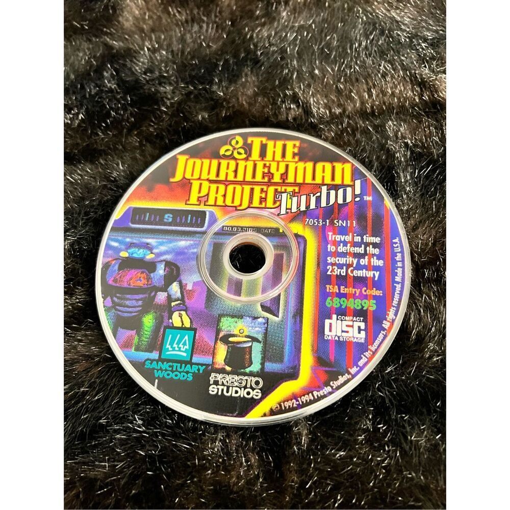 The Journeyman Project‎ Turbo PC CD-ROM  1992 Disc ONLY Travel in time